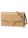 FF Diamond Chain Leather Shoulder Bag Brown - FENDI - BALAAN 2