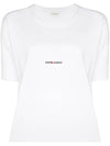 Rive Gauche Short Sleeve T-Shirt White - SAINT LAURENT - BALAAN 1