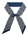 Graffiti Print Silk Bandeau Scarf Midnight Blue Ivory - SALVATORE FERRAGAMO - BALAAN 2