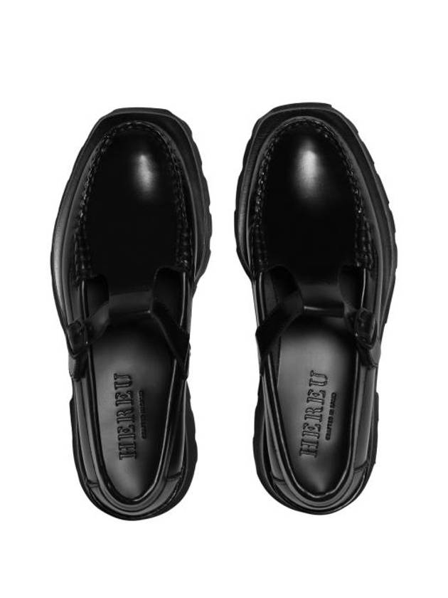 Albu T-Bar Leather Loafer Black - HEREU - BALAAN 3