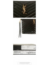 Matelasse Monogram Logo Strap Clutch Bag Black - SAINT LAURENT - BALAAN 6