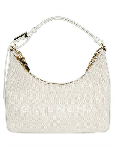 Moon Cut-out Chain Small Canvas Shoulder Bag Natural Beige - GIVENCHY - BALAAN 1