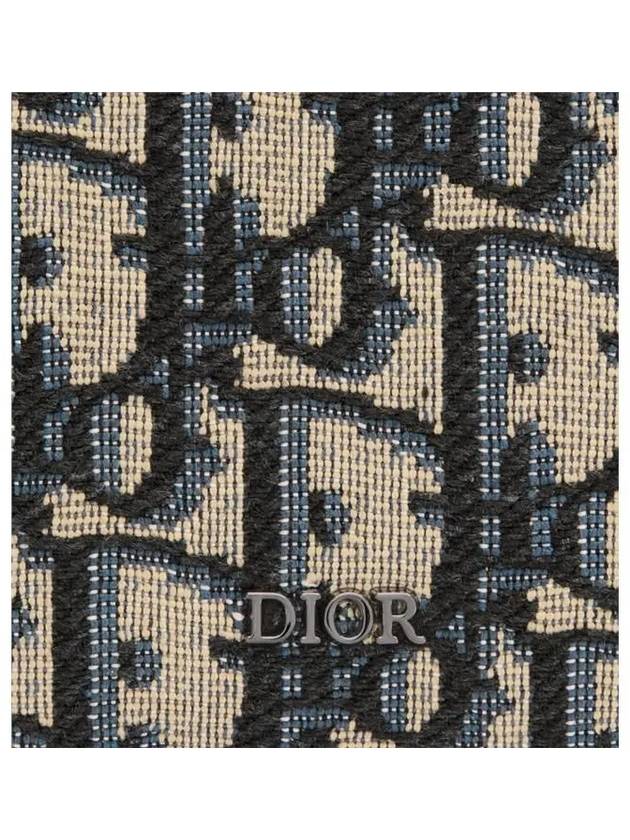 Zipper Jacquard Card Wallet Black Beige - DIOR - BALAAN 7