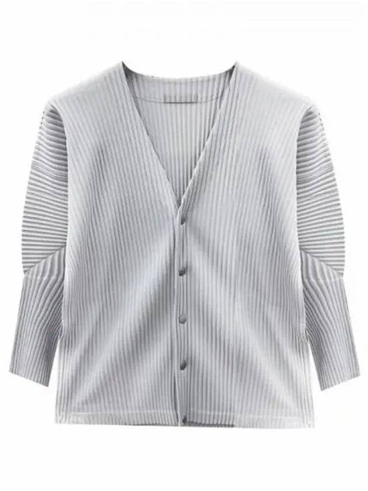 Pleated Button Cardigan Grey - ISSEY MIYAKE - BALAAN 2