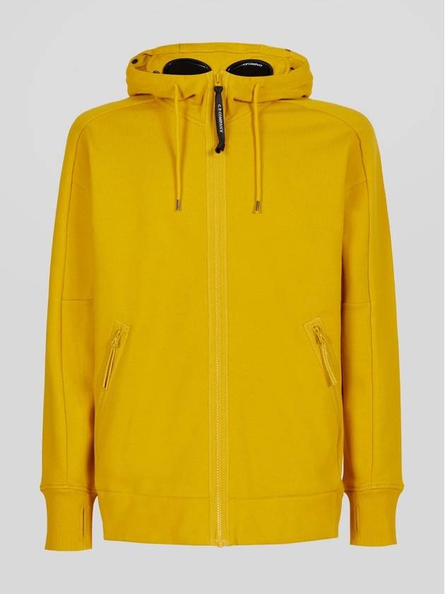 Men's Diagonal Fleece Goggles Zip Up Hoodie Yellow - CP COMPANY - BALAAN 2