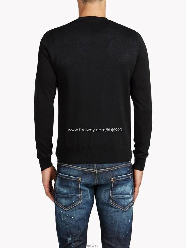 Men's Maple Cotton Knit Black Knit Top 74HA0651 - DSQUARED2 - BALAAN 10