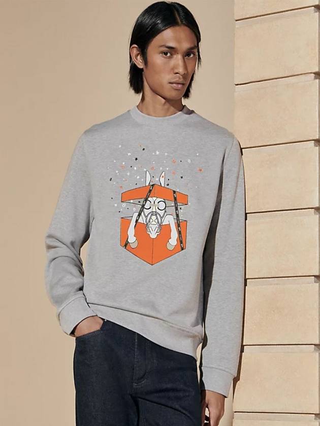 Buart Surprise Crew Neck Sweatshirt Grey - HERMES - BALAAN 2