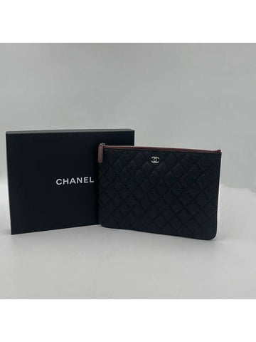 Classic Medium Case Grained Calfskin Silver Metal Black A82545 - CHANEL - BALAAN 1