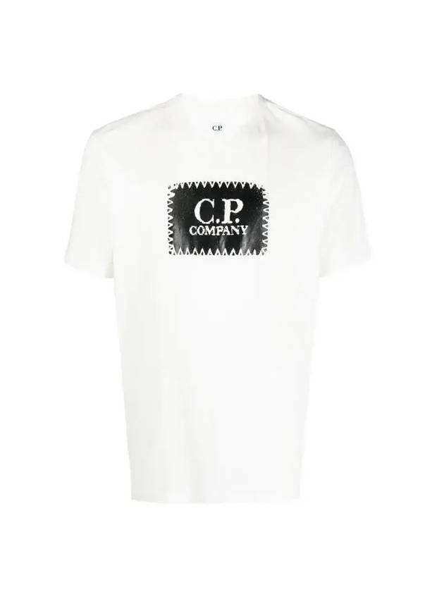 Stitch Logo Cotton Short Sleeve T-Shirt White - CP COMPANY - BALAAN 1