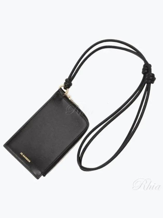 Embossed Logo Leather Card Wallet Black - JIL SANDER - BALAAN 2