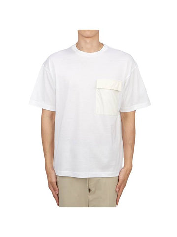 Flap Pocket Cotton Short Sleeve T-Shirt White - HERNO - BALAAN 1