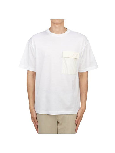 Flap Pocket Cotton Short Sleeve T-Shirt White - HERNO - BALAAN 2