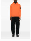 Logo Patch Drawstring Hoodie Orange - STONE ISLAND - BALAAN 5