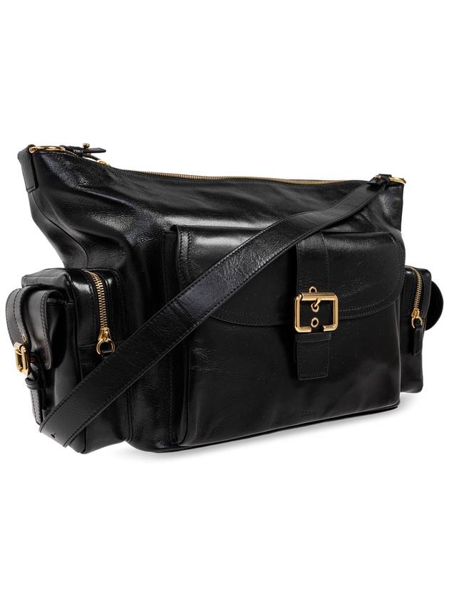 Large shiny leather camera shoulder bag black - CHLOE - BALAAN 5