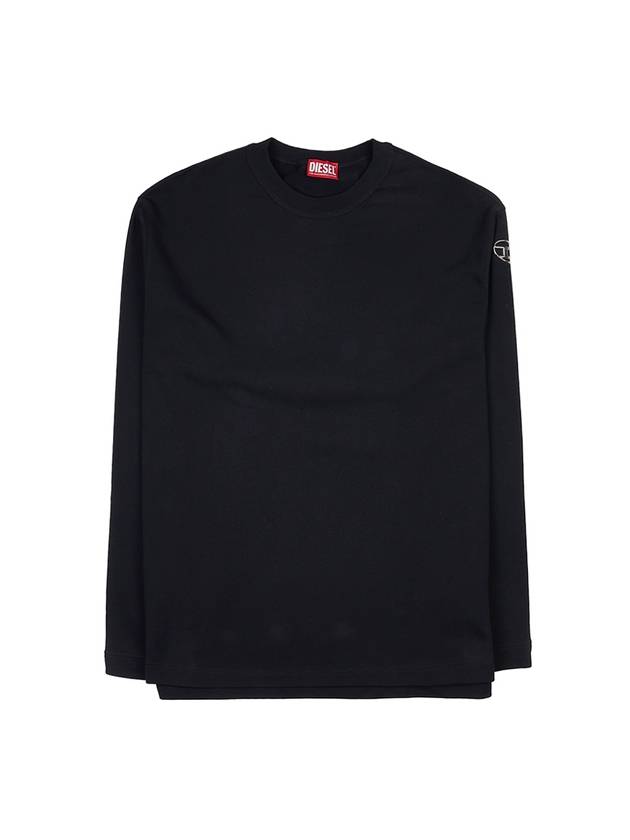 S Macsis Od Oval D Oversized Cotton Sweatshirt Black - DIESEL - BALAAN 1