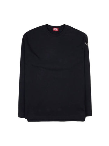 S Macsis Od Oval D Oversized Cotton Sweatshirt Black - DIESEL - BALAAN 1