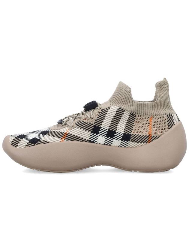 Neptune Check Knit Low Top Sneakers Sand - BURBERRY - BALAAN 4