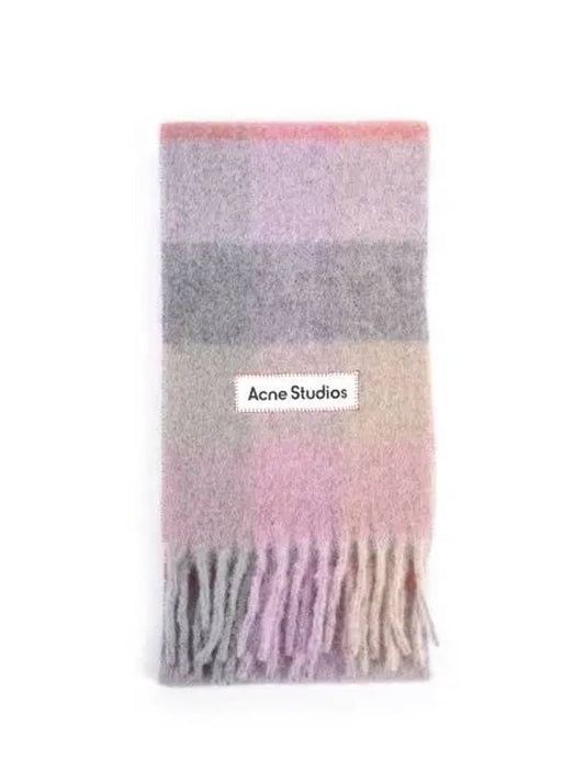 Check Mohair Muffler Fuchsia Lilac Pink - ACNE STUDIOS - BALAAN 2