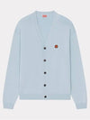 Mini Boke Flower Button Wool Cardigan Blue - KENZO - BALAAN 2