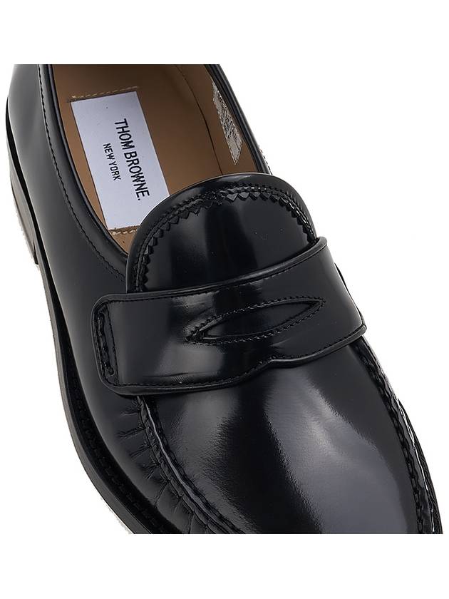 Pleated Leather Penny Loafers Black - THOM BROWNE - BALAAN 9