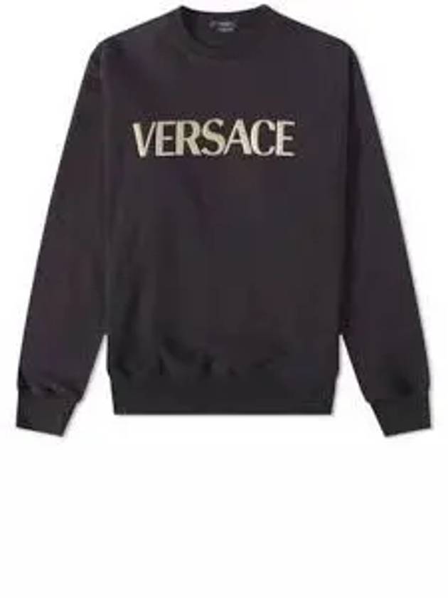 Metallic Logo Sweatshirt Black - VERSACE - BALAAN 2