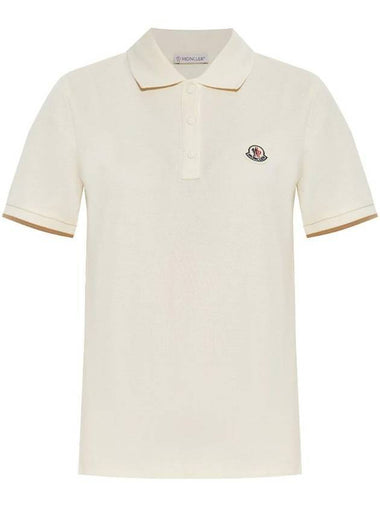 Logo Patch Cotton PK Shirt White - MONCLER - BALAAN 1