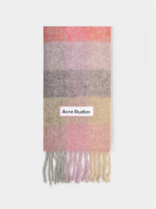 Check Mohair Muffler Fuchsia Lilac Pink - ACNE STUDIOS - BALAAN 2