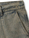 Dirty Washing Cargo String Denim Wide Pants Dusty Grey - NOIRER - BALAAN 6