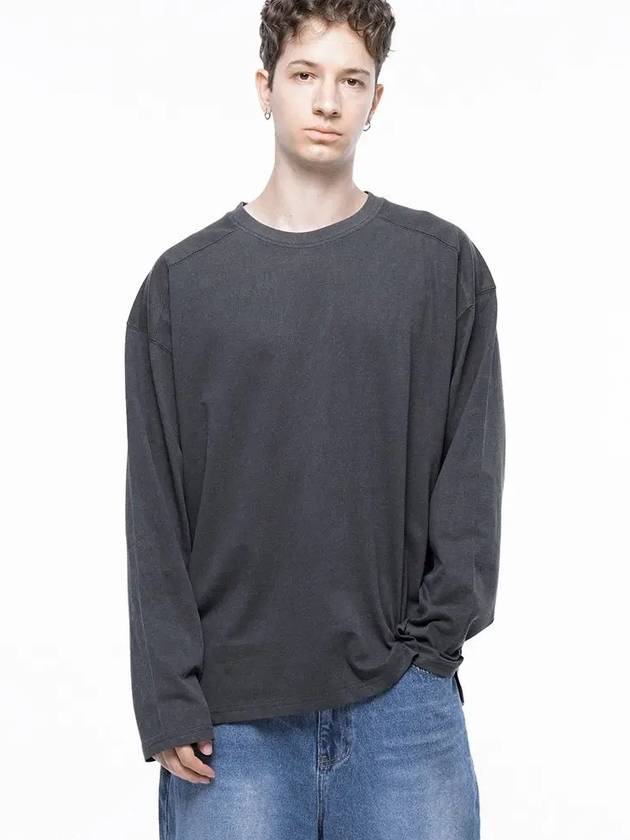 Men s M243TP03CH Pigment Slit Long Sleeve T Shirt Charcoal - CHANCE'S NOI - BALAAN 7