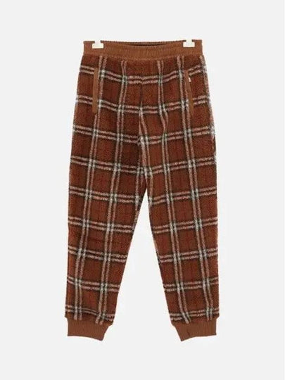 Check Fleece Track Pants Brown - BURBERRY - BALAAN 2