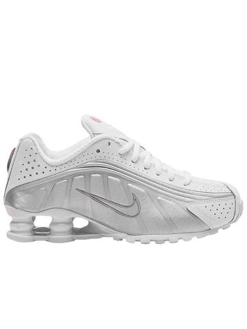 Shox R4 Low Top Sneakers White Metallic Silver - NIKE - BALAAN 1