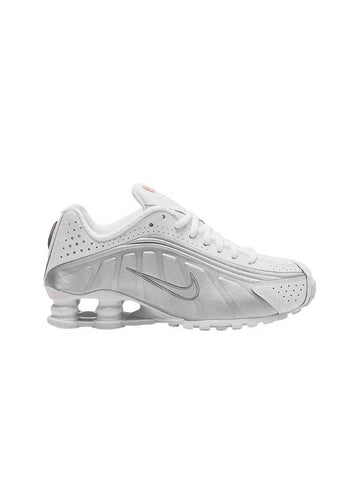 Shox R4 Low Top Sneakers White Metallic Silver - NIKE - BALAAN 1