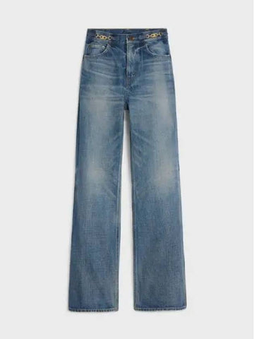 Jane Flare Union Wash Denim Jeans Blue - CELINE - BALAAN 1