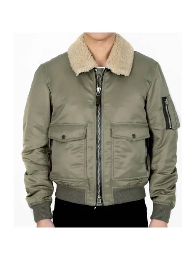 Men's Jumper Jacket OBB002 FMP006S24 FG501 Nylon Twill Shearling Collar Flight Bomber - TOM FORD - BALAAN 1