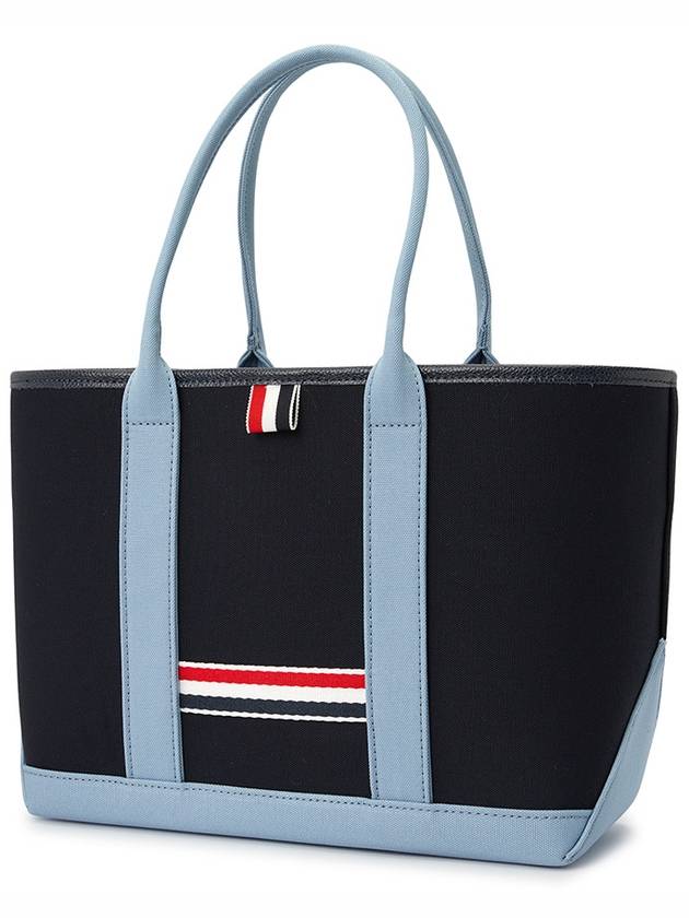 RWB Striped Canvas Small Tote Bag Navy - THOM BROWNE - BALAAN 3