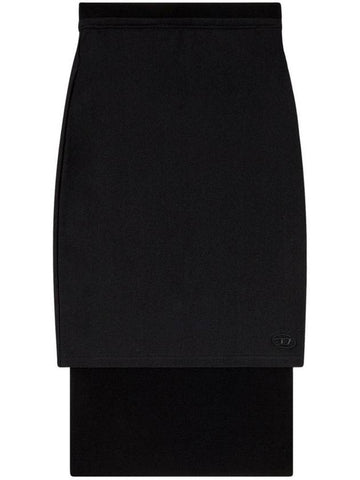 Stretch midi pencil skirt black - DIESEL - BALAAN 1