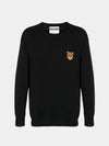 Bear Embroidered Crew Neck Knit Top Black - MOSCHINO - BALAAN 2