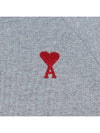 Heart Logo Organic Cotton Sweatshirt Grey - AMI - BALAAN 7