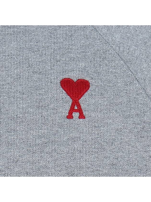 Heart Logo Organic Cotton Sweatshirt Grey - AMI - BALAAN 7