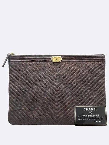 A84406 Black color boy caviar gold plated new medium clutch - CHANEL - BALAAN 1