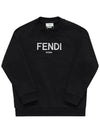 Kids Logo Print Sweatshirt Black - FENDI - BALAAN 5