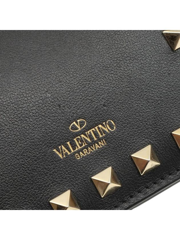 Black Calfskin Rockstud Compact Half Wallet UW2P0R39BOL - VALENTINO - BALAAN 7