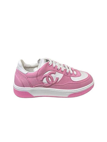 Sneakers Cotton Pink White - CHANEL - BALAAN 1