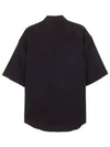 Embroidered Logo Short Sleeve Shirt Black - AMI - BALAAN 3