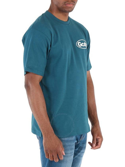 GCDS Men's Teal Shop List Cotton T-shirt, Size X-Small - GCDS - BALAAN 2