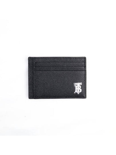 TB Money Clip Grainy Leather Card Wallet Black - BURBERRY - BALAAN 2