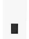 Monogram Logo Matte Leather Card Holder Black - SAINT LAURENT - BALAAN.