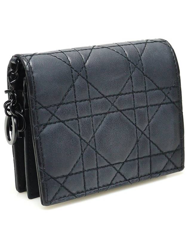 Black Ultra Matte Cannage Calfskin Lady Mini Bicycle Wallet - DIOR - BALAAN 3