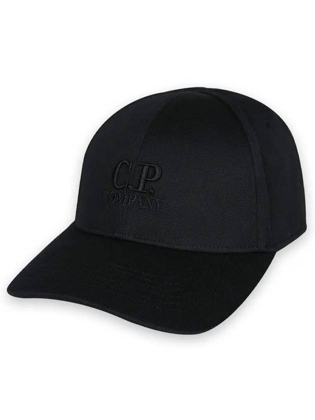 Gabardine Logo Ball Cap Black - CP COMPANY - BALAAN 3