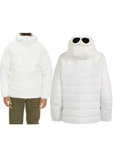 Shell R Blend Goggle Detail Hooded Jacket White - CP COMPANY - BALAAN 1